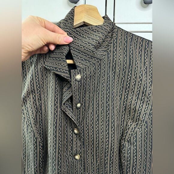 Finity 100% silk women’s vintage classic STRIPED VEST size 14 BLACK trend 2025 - Picture 4 of 12